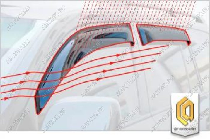 2 199 р. Дефлектора окон CA-Plastic Mitsubishi Lancer 10 CY хэтчбэк дорестайлинг (2007-2010) (серия Шелкография золото)  с доставкой в г. Тольятти