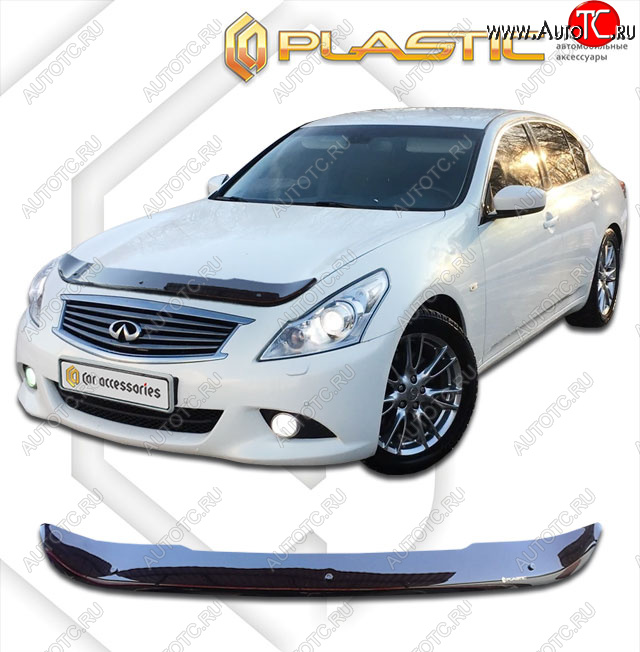 1 889 р. Дефлектор капота CA-Plastic  INFINITI G35  V36 (2006-2015) седан (classic черный, без надписи)  с доставкой в г. Тольятти