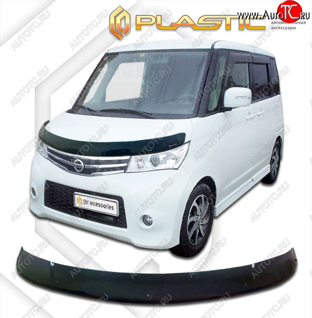 2 049 р. Дефлектор капота (highway star) CA-Plastic  Nissan Roox  ML21S (2009-2013) (classic черный, без надписи)  с доставкой в г. Тольятти