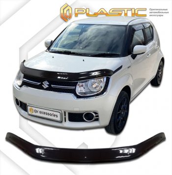 2 049 р. Дефлектор капота CA-Plastic Suzuki Ignis (2016-2025) (серия Сlassic черный, без надписи)  с доставкой в г. Тольятти. Увеличить фотографию 2