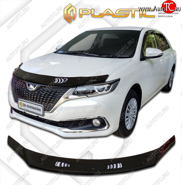 2 049 р. Дефлектор капота CA-Plastic  Toyota Allion  T260 (2016-2021) седан 2-ой рестайлинг (classic черный, без надписи)  с доставкой в г. Тольятти