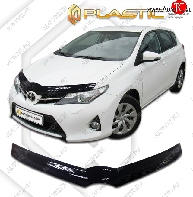 2 049 р. Дефлектор капота CA-Plastic  Toyota Auris  E180 (2012-2018) хэтчбэк 5 дв. дорестайлинг, хэтчбэк 5 дв. рестайлинг (classic черный, без надписи)  с доставкой в г. Тольятти