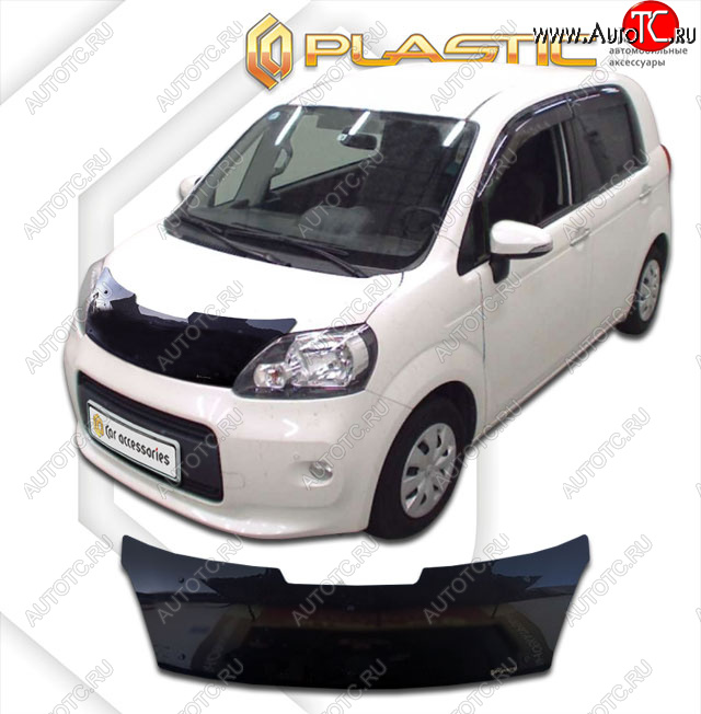 2 199 р. Дефлектор капота CA-Plastic  Toyota Porte  NP140 (2012-2020) (classic черный, без надписи)  с доставкой в г. Тольятти