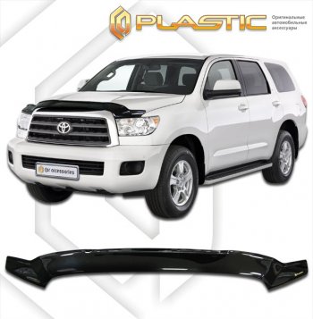 2 199 р. Дефлектор капота CA-Plastic  Toyota Sequoia (2007-2017) XK60 дорестайлинг (серия Сlassic черный, без надписи)  с доставкой в г. Тольятти. Увеличить фотографию 2