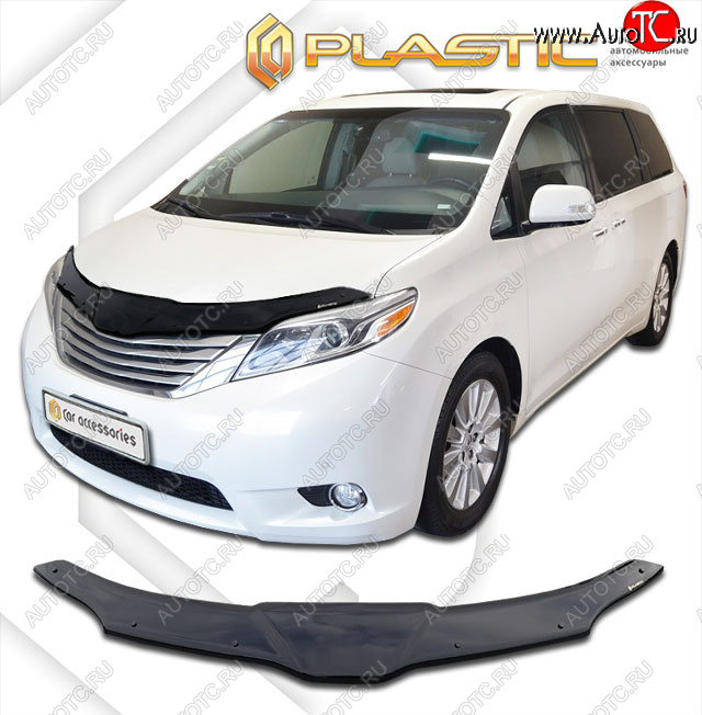 2 289 р. Дефлектор капота CA-Plastic  Toyota Sienna  XL30 (2010-2017) дорестайлинг (classic черный, без надписи)  с доставкой в г. Тольятти