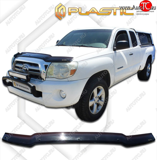 2 049 р. Дефлектор капота CA-Plastic  Toyota Tacoma  N200 (2004-2011) PickUp AccessCab дорестайлинг, PickUp DoubleCab дорестайлинг, PickUp RegularCab дорестайлинг (classic черный, без надписи)  с доставкой в г. Тольятти