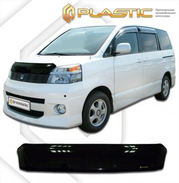 2 049 р. Дефлектор капота CA-Plastic  Toyota Voxy  минивэн (2001-2007) R60 дорестайлинг, R60 рестайлинг (серия Сlassic черный, без надписи)  с доставкой в г. Тольятти. Увеличить фотографию 2