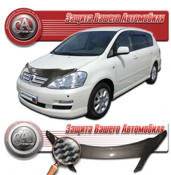 2 599 р. Дефлектор капота CA-Plastic  Toyota Ipsum  ACM20 (2003-2009) рестайлинг (серия Шелкография карбон серебро)  с доставкой в г. Тольятти. Увеличить фотографию 2