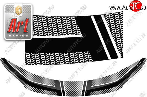 2 289 р. Дефлектор капота CA-Plastic  Hyundai Elantra  MD (2013-2016) рестайлинг (серия ART белая)  с доставкой в г. Тольятти