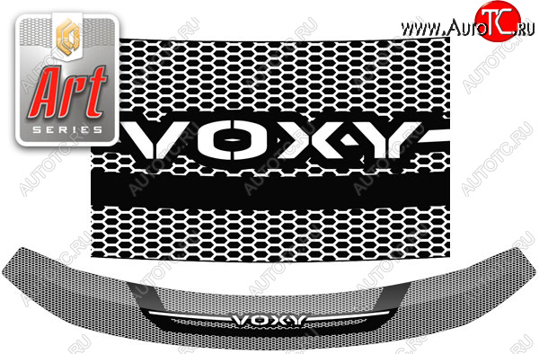 2 369 р. Дефлектор капота CA-Plastic  Toyota Voxy  минивэн (2014-2017) R80 дорестайлинг (серия ART белая)  с доставкой в г. Тольятти