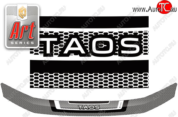 2 289 р. Дефлектор капота CA-Plastic  Volkswagen Taos (2020-2022) (серия ART белая)  с доставкой в г. Тольятти