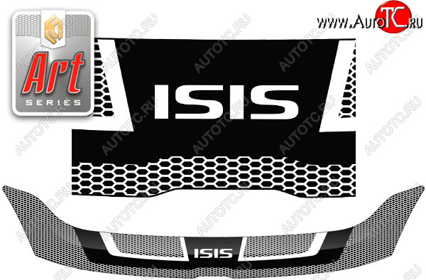 2 289 р. Дефлектор капота CA-Plastic  Toyota Isis  XM10 (2009-2017) 2-ой рестайлинг (Серия Art черная)  с доставкой в г. Тольятти