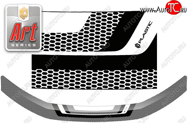 2 199 р. Дефлектор капота CA-Plastic  Лада Ларгус (2012-2025) дорестайлинг R90, рестайлинг R90 (Серия Art графит)  с доставкой в г. Тольятти