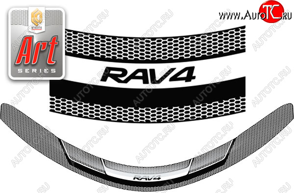 2 369 р. Дефлектор капота CA-Plastic  Toyota RAV4  XA40 (2012-2015) 5 дв. дорестайлинг (Серия Art серебро)  с доставкой в г. Тольятти