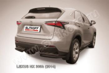 9 849 р. Защита заднего бампера уголки d57 Slitkoff  Lexus NX300h  Z10 (2014-2017) дорестайлинг (нержавейка полированная)  с доставкой в г. Тольятти. Увеличить фотографию 2