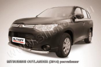 Защита переднего бампера d57+d42 двойная Slitkoff Mitsubishi (Митсубиси) Outlander (Аутлэндэр)  GF (2014-2016) GF 1-ый рестайлинг