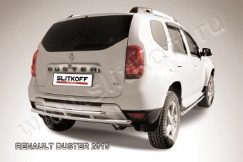 Защита заднего бампера d42+d42 двойная Slitkoff Renault Duster HS рестайлинг (2015-2021)