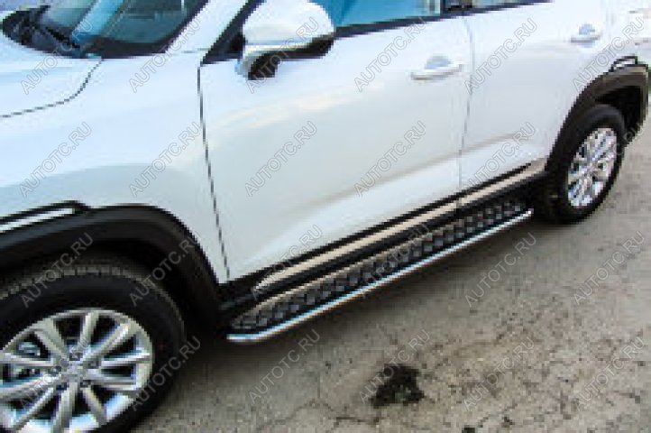 16 699 р.  Защита порогов d57 с листом Slitkoff SSANGYONG Actyon Sport (2012-2025) (нержавейка полированная)  с доставкой в г. Тольятти