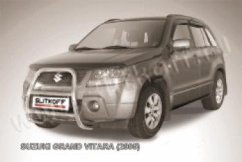 Защита переднего бампера кенгурятник d57 высокий Slitkoff Suzuki Grand Vitara JT 5 дверей дорестайлинг (2005-2008)