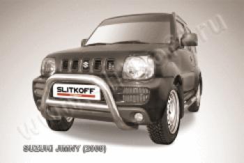 Защита переднего бампера кенгурятник d76 низкий Slitkoff Suzuki Jimny JB23/JB43 дорестайлинг (1998-2001)