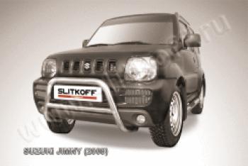 Защита переднего бампера кенгурятник d57 низкий Slitkoff Suzuki Jimny JB23/JB43 дорестайлинг (1998-2001)