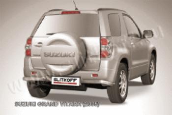 Защита заднего бампера уголки d57 Slitkoff Suzuki (Сузуки) Grand Vitara (Гран) ( JT 5 дверей,  JT 3 двери) (2005-2008) JT 5 дверей, JT 3 двери дорестайлинг, дорестайлинг