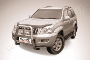 Защита переднего бампера кенгурятник d76 высокий Slitkoff Toyota Land Cruiser Prado J120 (2002-2009)