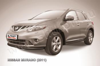 Защита переднего бампера d57+d42 двойная Slitkoff Nissan (Нисан) Murano (Мурано)  2 Z51 (2010-2016) 2 Z51 рестайлинг ()