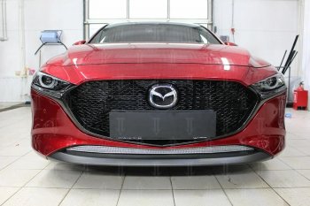 Защитная сетка в бампер (низ, ячейка 3х7 мм) Alfeco Стандарт Mazda 3/Axela BP хэтчбэк (2019-2025) ()