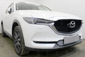 3 899 р. Защитная сетка в бампер (низ, ячейка 3х7 мм) Alfeco Стандарт Mazda CX-5 KF (2016-2025) (Хром)  с доставкой в г. Тольятти. Увеличить фотографию 4