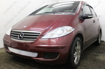 3 899 р. Защитная сетка в бампер (низ, ячейка 3х7 мм) Alfeco Стандарт Mercedes-Benz A class W169 дорестайлинг, хэтчбэк 5 дв. (2005-2008) (Хром)  с доставкой в г. Тольятти. Увеличить фотографию 3