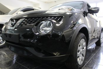 3 779 р. Защитная сетка в бампер (низ, ячейка 3х7 мм) Стрелка11 Стандарт Nissan Juke 1 YF15 рестайлинг (2014-2020) (Чёрная)  с доставкой в г. Тольятти. Увеличить фотографию 3