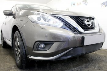 4 299 р. Защитная сетка в бампер (низ, ячейка 3х7 мм) Стрелка11 Стандарт Nissan Murano 3 Z52 дорестайлинг (2015-2022) (Чёрная)  с доставкой в г. Тольятти. Увеличить фотографию 4