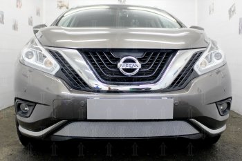 Защитная сетка в бампер (низ, ячейка 3х7 мм) Стрелка11 Стандарт Nissan Murano 3 Z52 дорестайлинг (2015-2022) ()