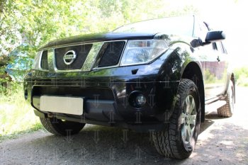 3 399 р. Защитная сетка в бампер (низ, ячейка 3х7 мм) Стрелка11 Стандарт Nissan Pathfinder R51 дорестайлинг (2004-2007) (Чёрная)  с доставкой в г. Тольятти. Увеличить фотографию 2