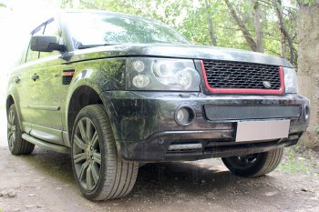 4 499 р. Защитная сетка в бампер (низ, ячейка 4х10 мм) Alfeco Премиум Land Rover Range Rover Sport 1 L320 дорестайлинг (2005-2009) (Чёрная)  с доставкой в г. Тольятти. Увеличить фотографию 3