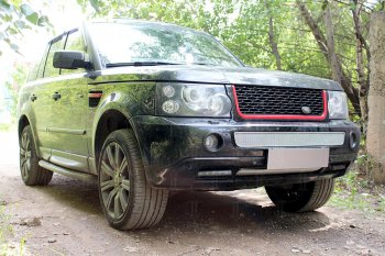 4 599 р. Защитная сетка в бампер (низ, ячейка 4х10 мм) Alfeco Премиум Land Rover Range Rover Sport 1 L320 дорестайлинг (2005-2009) (Хром)  с доставкой в г. Тольятти. Увеличить фотографию 4