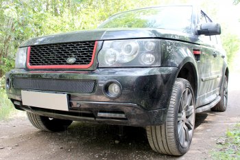 4 199 р. Защитная сетка в бампер (середина, ячейка 4х10 мм) Alfeco Премиум Land Rover Range Rover Sport 1 L320 дорестайлинг (2005-2009) (Чёрная)  с доставкой в г. Тольятти. Увеличить фотографию 2