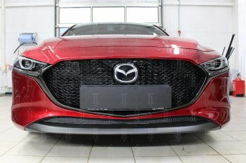 3 599 р. Защитная сетка в бампер (низ, ячейка 4х10 мм) Alfeco Премиум Mazda 3/Axela BP хэтчбэк (2019-2025) (Чёрная)  с доставкой в г. Тольятти. Увеличить фотографию 2