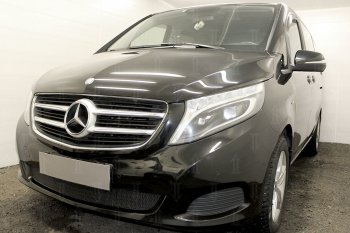 4 949 р. Защитная сетка в бампер (низ, ячейка 4х10 мм) Alfeco Премиум Mercedes-Benz Vito W447 дорестайлинг (2015-2020) (Чёрная)  с доставкой в г. Тольятти. Увеличить фотографию 3