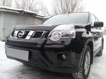 Защитная сетка в бампер (низ, ячейка 4х10 мм) Стрелка11 Премиум Nissan X-trail 2 T31 рестайлинг (2010-2015) ()