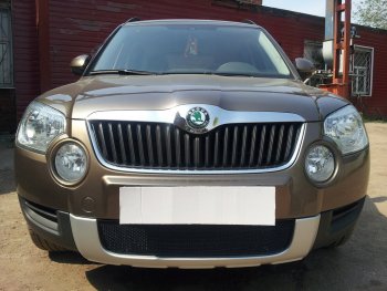 Защитная сетка в бампер (низ, ячейка 4х10 мм) Стрелка11 Премиум Skoda Yeti (2009-2013) ()