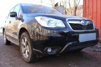 3 599 р. Защитная сетка в бампер (низ, ячейка 4х10 мм) Стрелка11 Премиум Subaru Forester SJ дорестайлинг (2012-2016) (Чёрная)  с доставкой в г. Тольятти. Увеличить фотографию 2