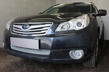 4 199 р. Защитная сетка в бампер (низ, ячейка 4х10 мм) Стрелка11 Премиум Subaru Outback BR/B14 дорестайлинг универсал (2009-2013) (Хром)  с доставкой в г. Тольятти. Увеличить фотографию 3