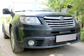 3 989 р. Защитная сетка в бампер (низ, ячейка 4х10 мм) Стрелка11 Премиум Subaru Tribeca (2008-2014) (Чёрная)  с доставкой в г. Тольятти. Увеличить фотографию 2