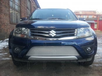 Защитная сетка в бампер (низ, ячейка 4х10 мм) Стрелка11 Премиум Suzuki Grand Vitara JT 5 дверей 2-ой рестайлинг (2012-2016) ()