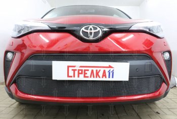 5 399 р. Защитная сетка в бампер (низ, ячейка 4х10 мм) Стрелка11 Премиум Toyota C-HR NGX10, ZGX10 рестайлинг (2019-2025) (Чёрная)  с доставкой в г. Тольятти. Увеличить фотографию 2