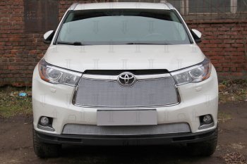 Защитная сетка в бампер (низ, ячейка 4х10 мм) Стрелка11 Премиум Toyota Highlander XU50 дорестайлинг (2013-2017) ()