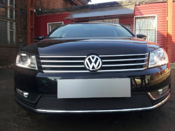 Защитная сетка в бампер (низ, ячейка 4х10 мм) Стрелка11 Премиум Volkswagen Passat B7 седан (2010-2015) ()