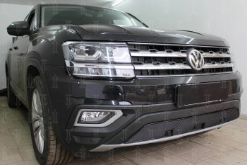 4 549 р. Защитная сетка в бампер (низ, ячейка 4х10 мм) Стрелка11 Премиум Volkswagen Teramont CA1 дорестайлинг (2016-2020) (Чёрная)  с доставкой в г. Тольятти. Увеличить фотографию 3